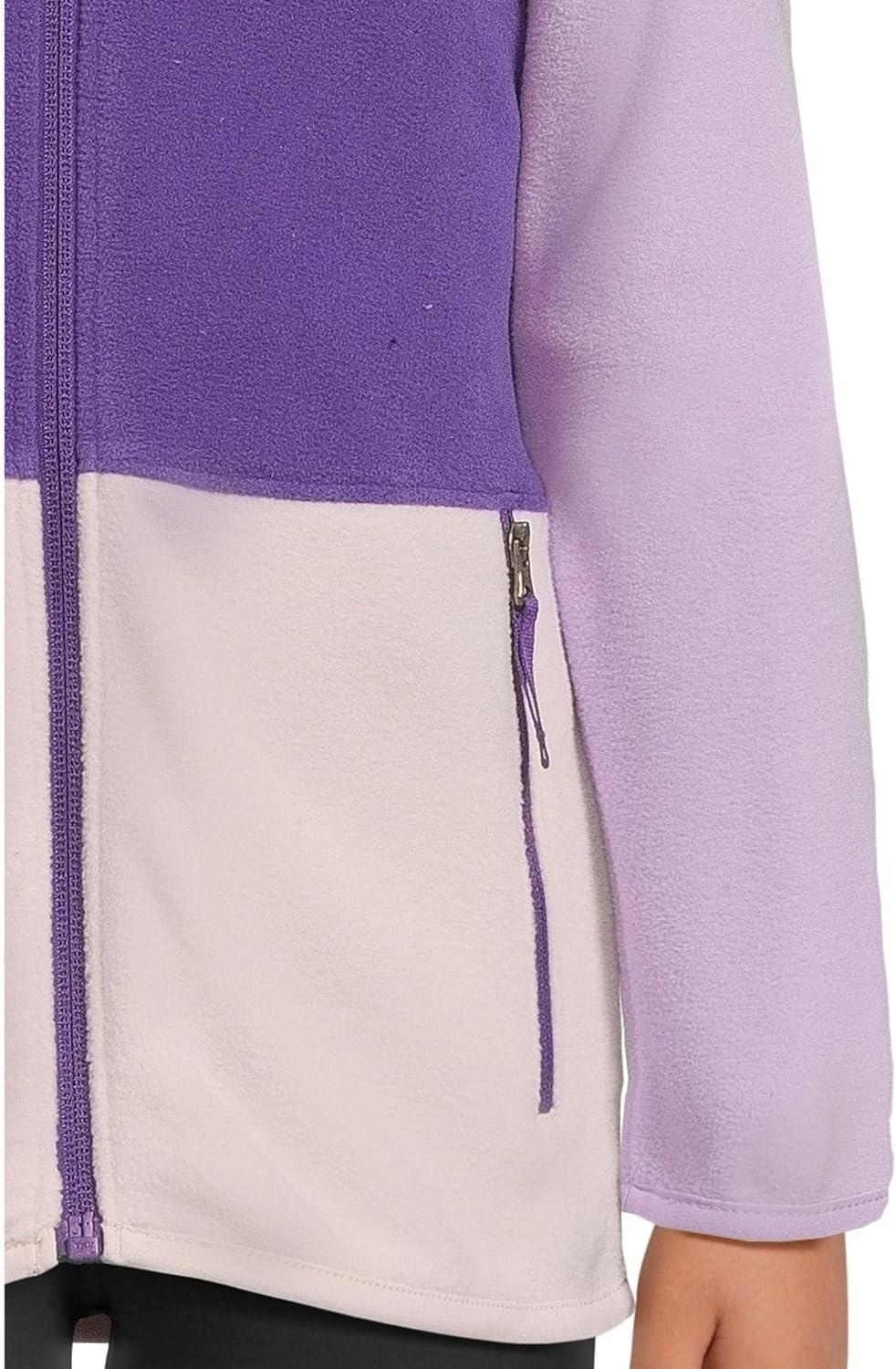 imageTHE NORTH FACE Kids Glacier Lightweight Full Zip Hooded Jacket Fleece Top With 3 Piece Hood Securezip Hand PocketsPeak PurpleLite LilacPale Blossom