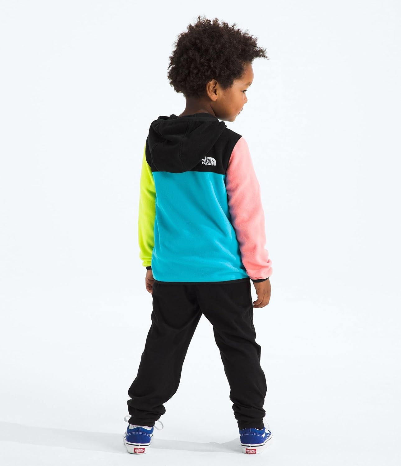 imageTHE NORTH FACE Kids Glacier Lightweight Full Zip Hooded Jacket Fleece Top With 3 Piece Hood Securezip Hand PocketsTnf BlackMeridian BlueFizz LimeCoral Crush