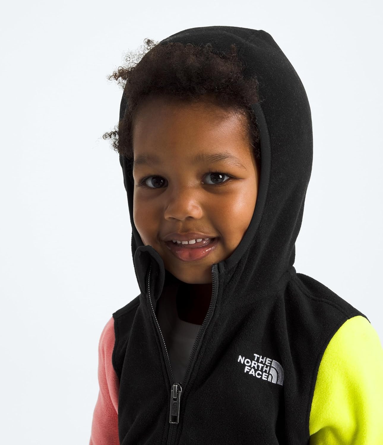 imageTHE NORTH FACE Kids Glacier Lightweight Full Zip Hooded Jacket Fleece Top With 3 Piece Hood Securezip Hand PocketsTnf BlackMeridian BlueFizz LimeCoral Crush