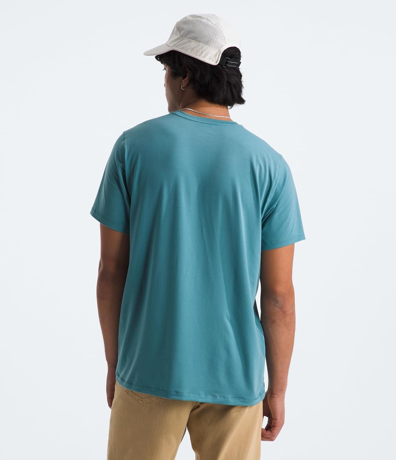 image:imageTHE NORTH FACE Mens Adventure Tee Lightweight amp Stretchy Shirt With Setin Sleeves amp Heat Transfer LogoAlgae Blue