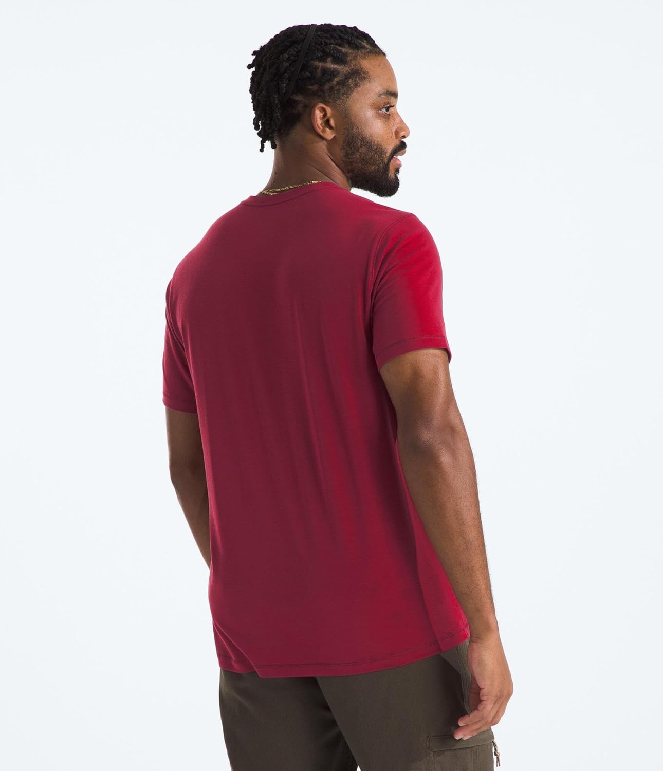 image:imageTHE NORTH FACE Mens Adventure Tee Lightweight amp Stretchy Shirt With Setin Sleeves amp Heat Transfer LogoBeetroot