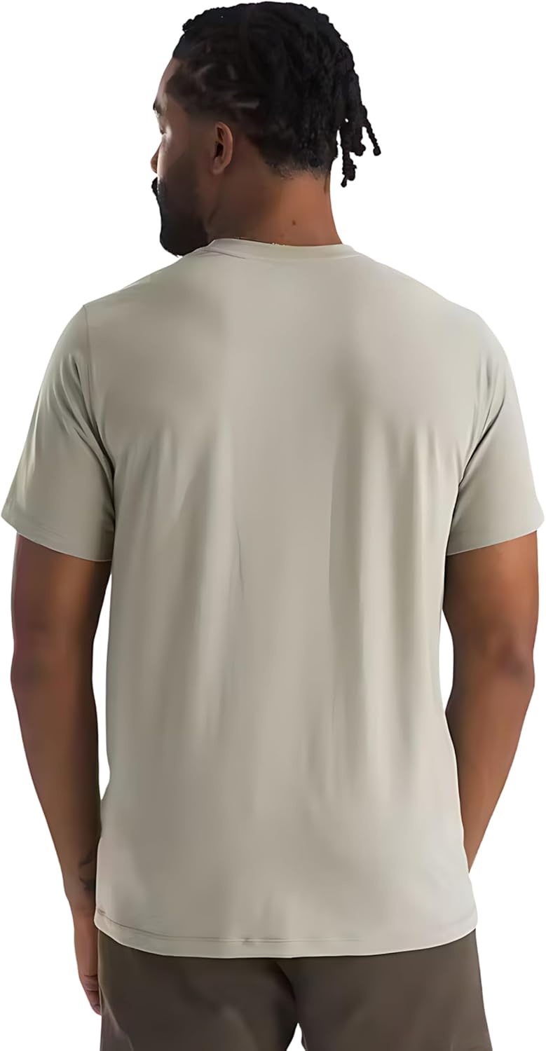 image:imageTHE NORTH FACE Mens Adventure Tee Lightweight amp Stretchy Shirt With Setin Sleeves amp Heat Transfer LogoClay Grey