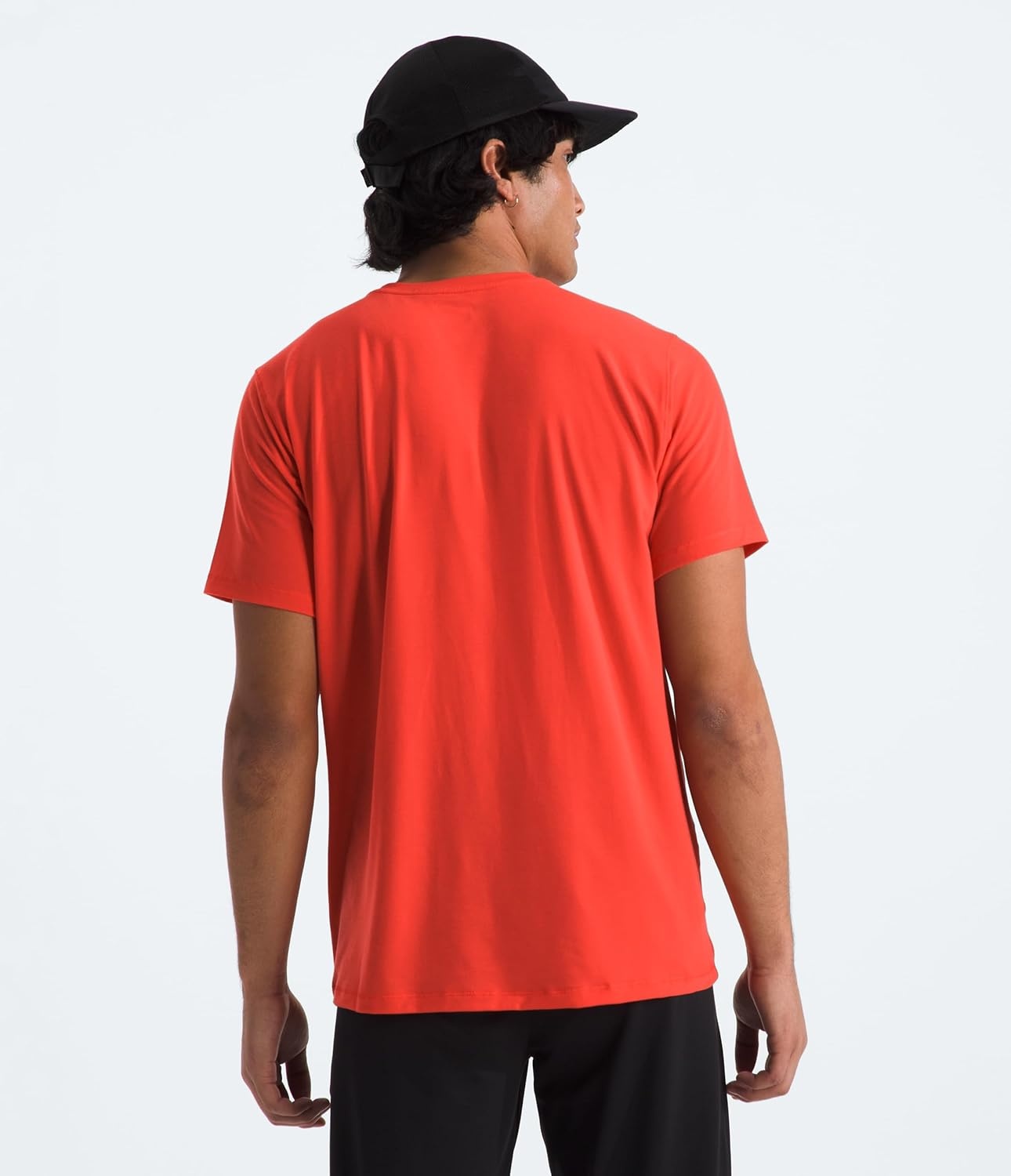 image:imageTHE NORTH FACE Mens Adventure Tee Lightweight amp Stretchy Shirt With Setin Sleeves amp Heat Transfer LogoCrimson Orange