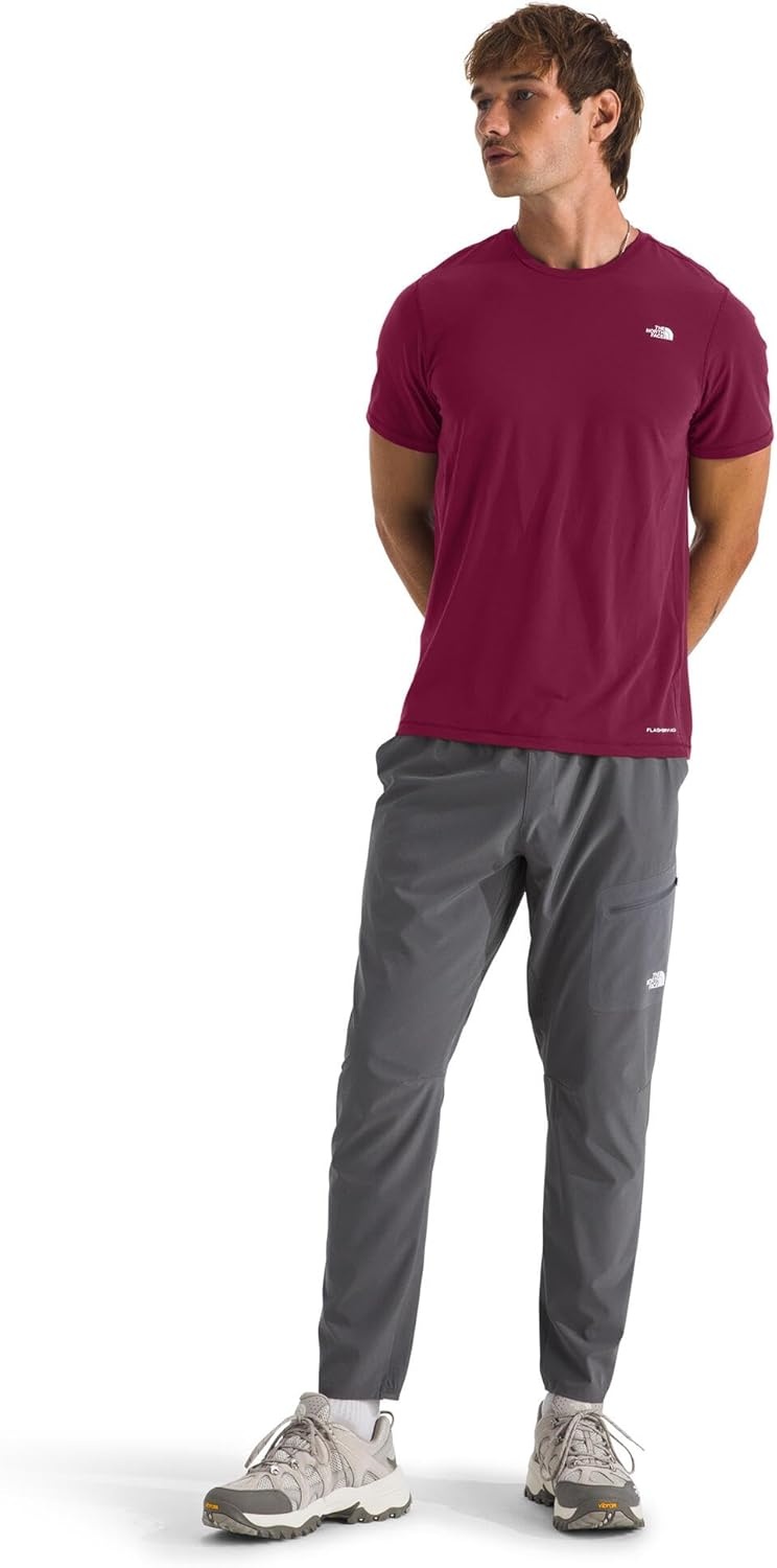image:imageTHE NORTH FACE Mens Adventure Tee Lightweight amp Stretchy Shirt With Setin Sleeves amp Heat Transfer LogoCyber Berry