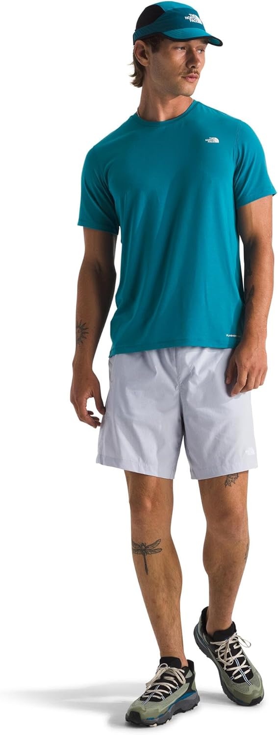 image:imageTHE NORTH FACE Mens Adventure Tee Lightweight amp Stretchy Shirt With Setin Sleeves amp Heat Transfer LogoDigital Steel