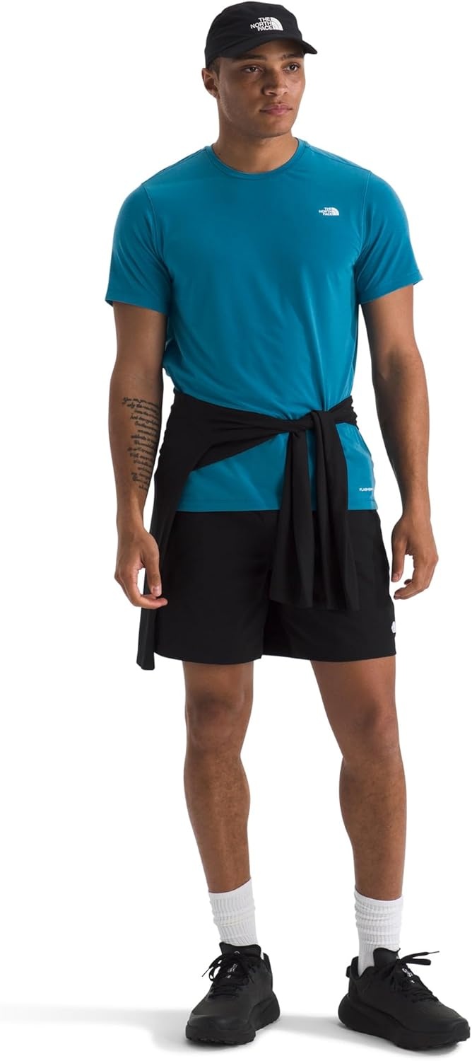 image:imageTHE NORTH FACE Mens Adventure Tee Lightweight amp Stretchy Shirt With Setin Sleeves amp Heat Transfer LogoDusk Blue