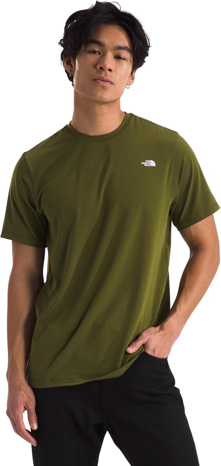 image:imageTHE NORTH FACE Mens Adventure Tee Lightweight amp Stretchy Shirt With Setin Sleeves amp Heat Transfer LogoForest Olive