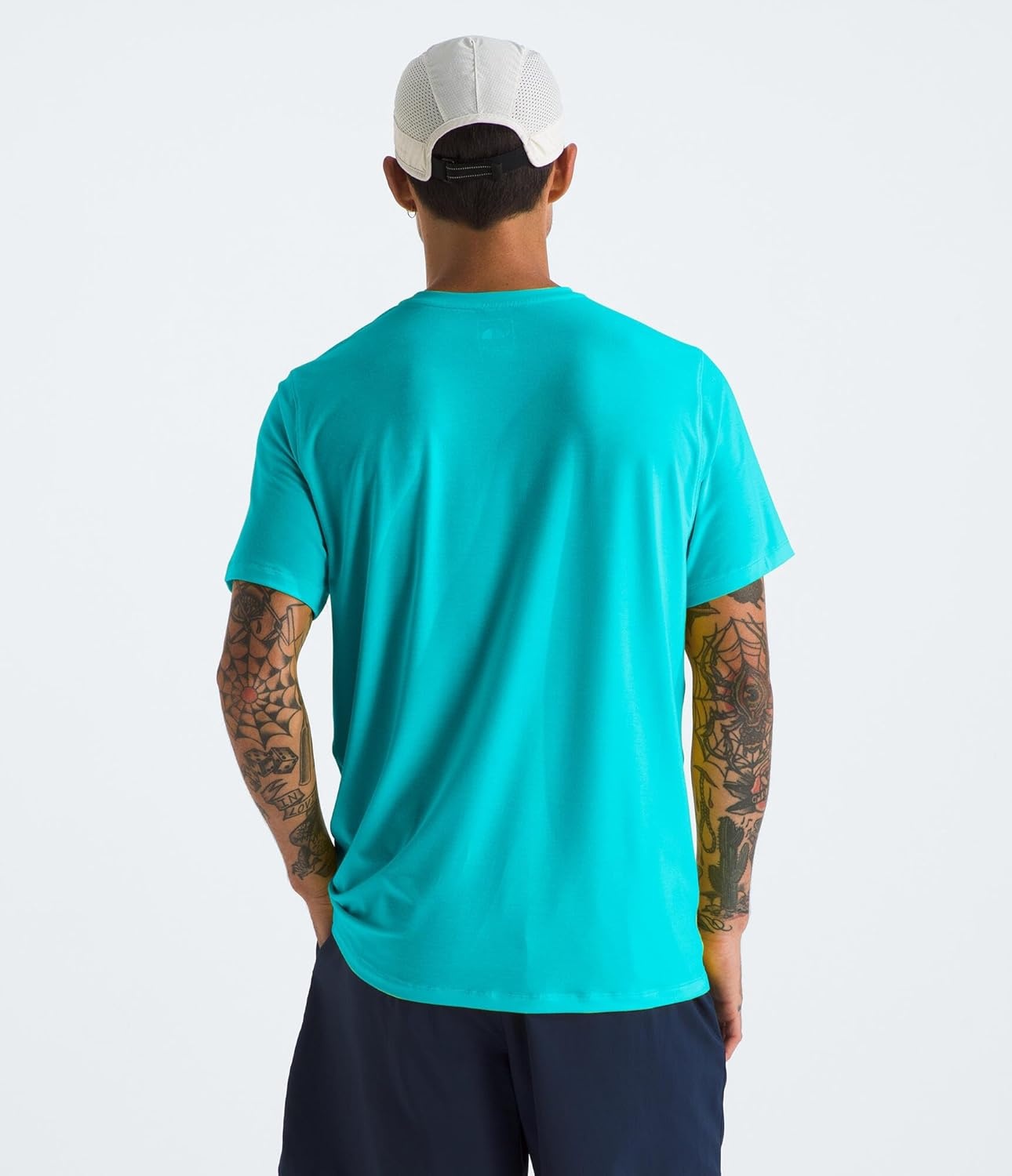 image:imageTHE NORTH FACE Mens Adventure Tee Lightweight amp Stretchy Shirt With Setin Sleeves amp Heat Transfer LogoGalactic Blue