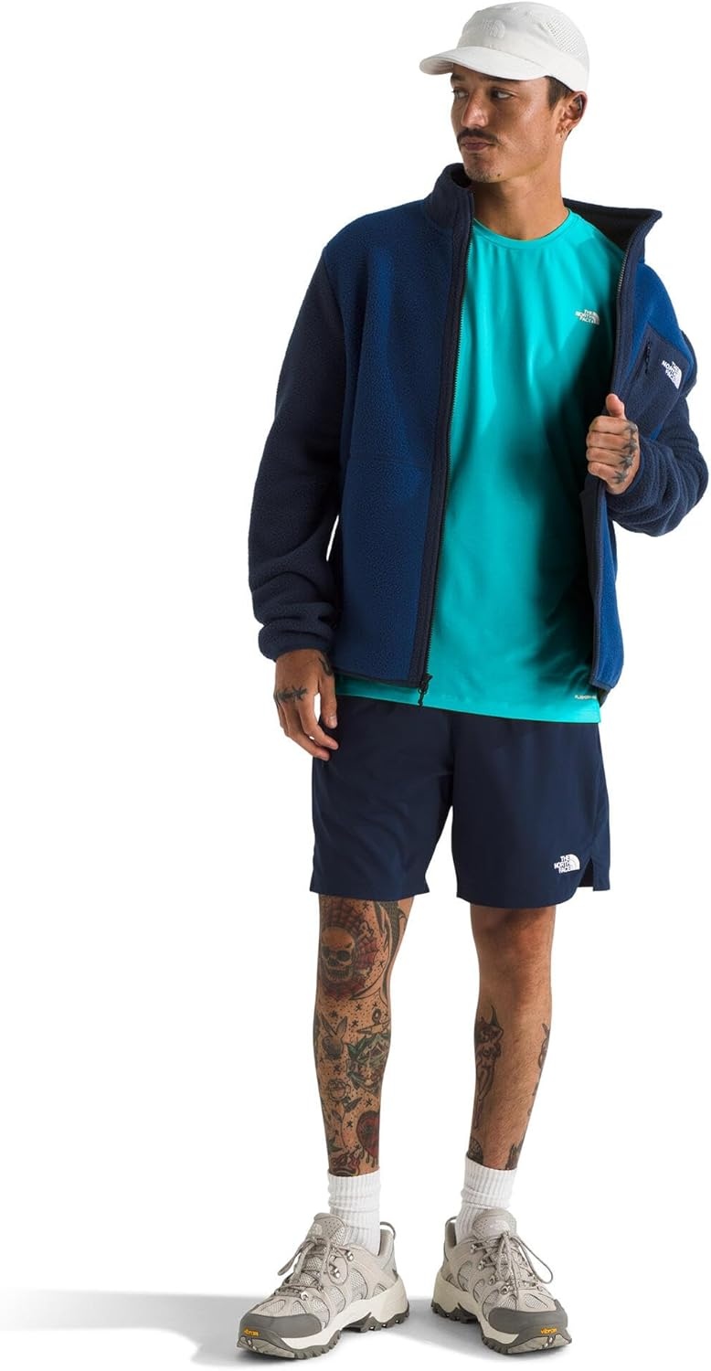 image:imageTHE NORTH FACE Mens Adventure Tee Lightweight amp Stretchy Shirt With Setin Sleeves amp Heat Transfer LogoGalactic Blue