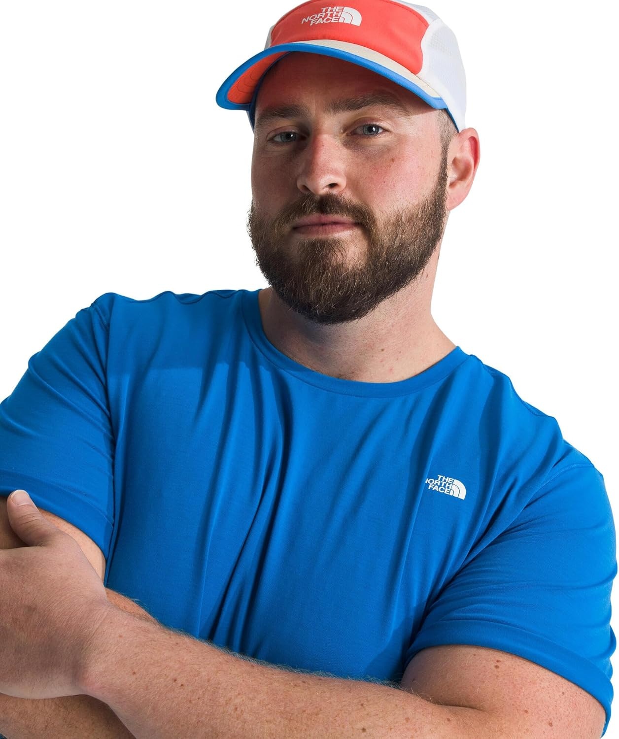 image:imageTHE NORTH FACE Mens Adventure Tee Lightweight amp Stretchy Shirt With Setin Sleeves amp Heat Transfer LogoHero Blue