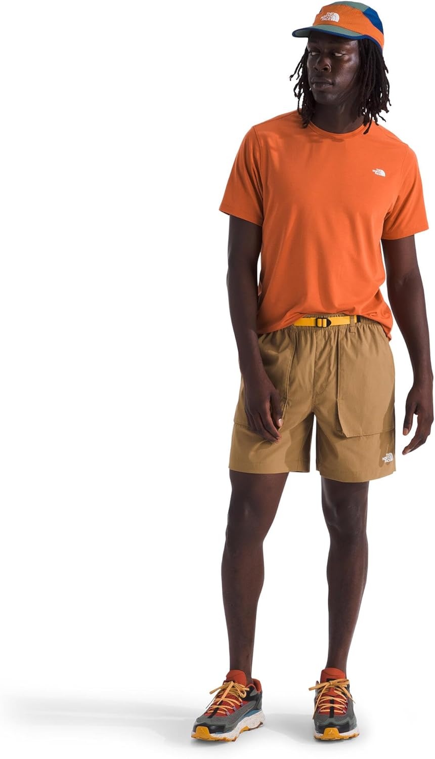 image:imageTHE NORTH FACE Mens Adventure Tee Lightweight amp Stretchy Shirt With Setin Sleeves amp Heat Transfer LogoIron Bronze