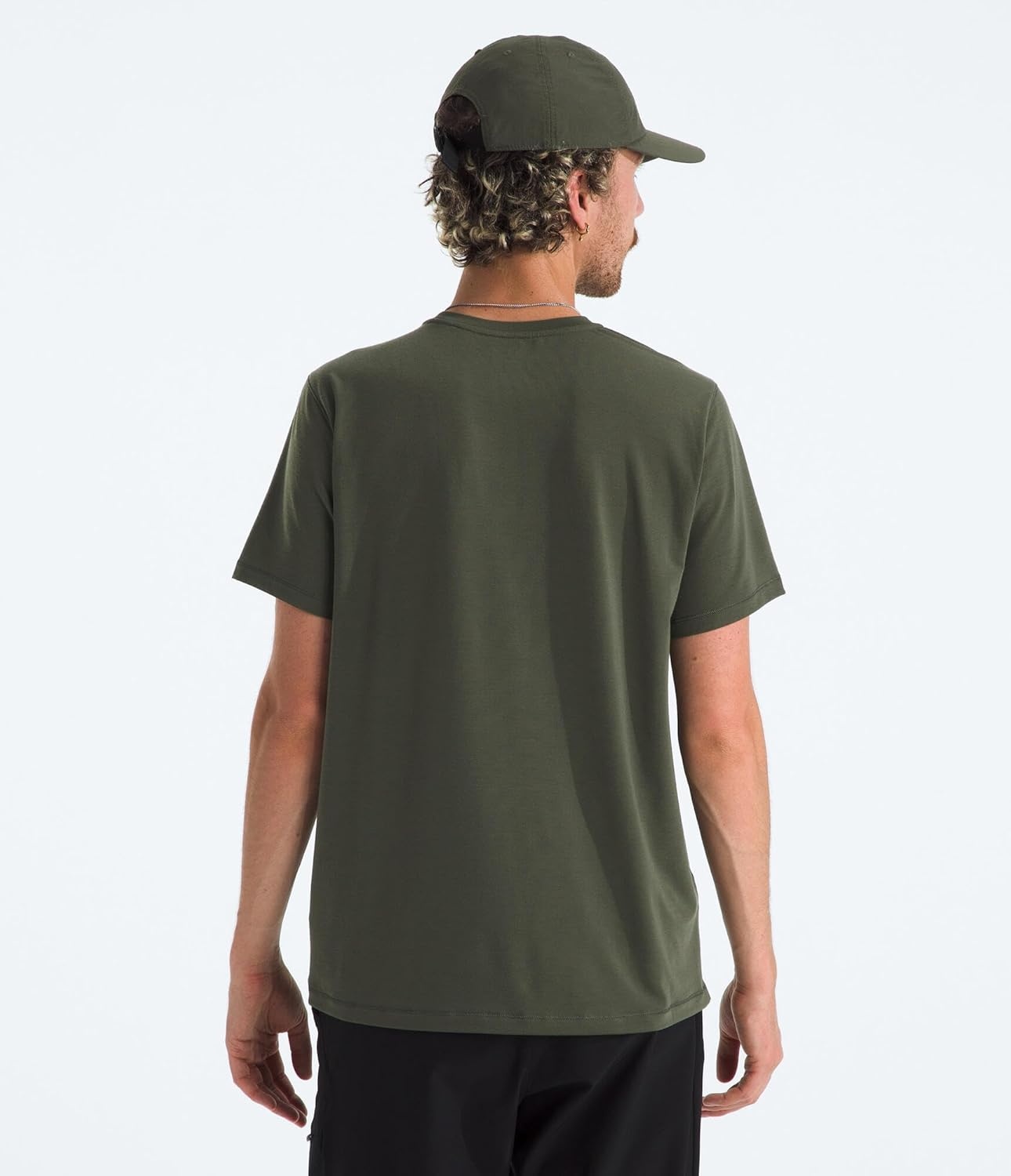 image:imageTHE NORTH FACE Mens Adventure Tee Lightweight amp Stretchy Shirt With Setin Sleeves amp Heat Transfer LogoNew Taupe Green