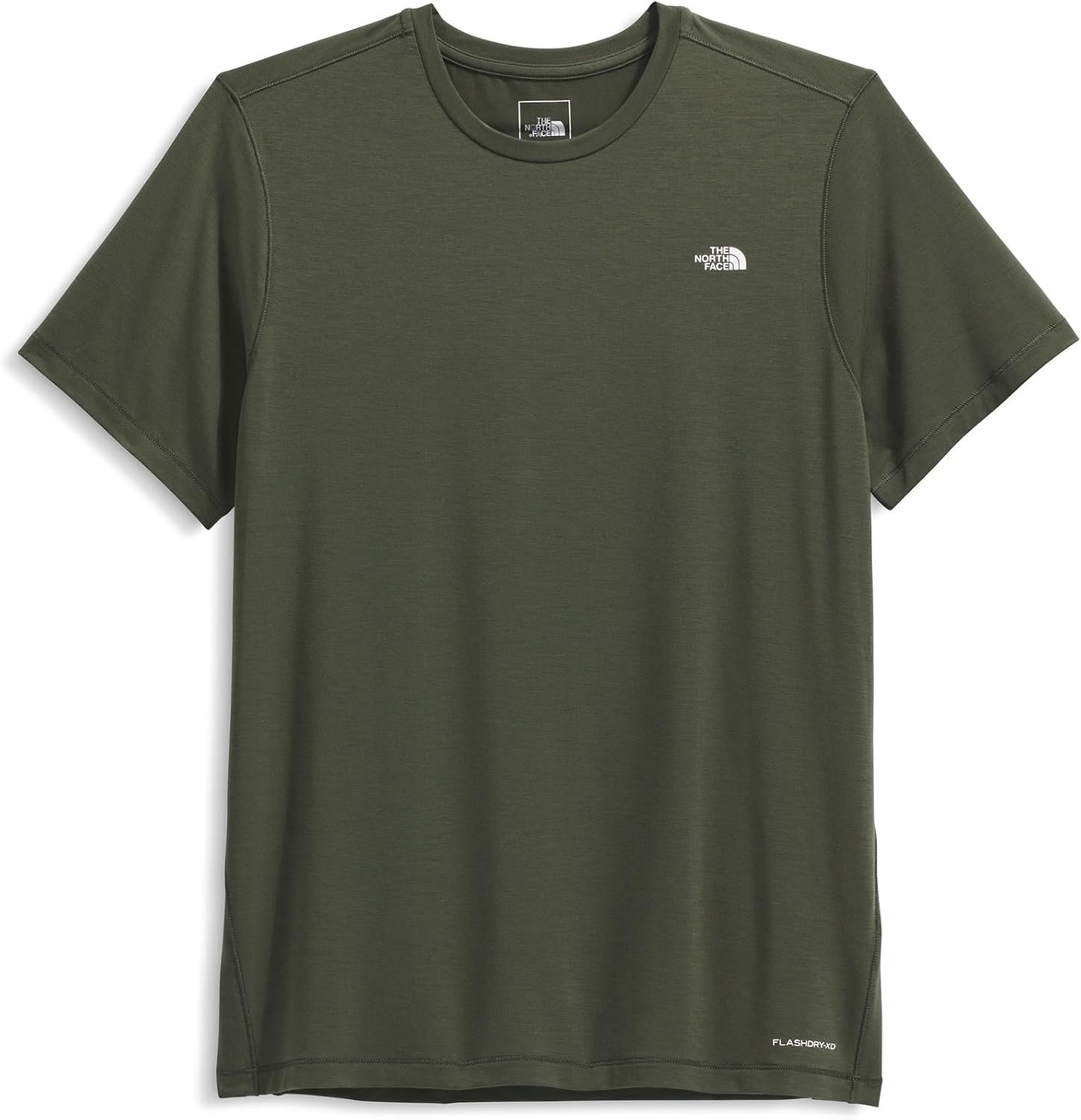 image:imageTHE NORTH FACE Mens Adventure Tee Lightweight amp Stretchy Shirt With Setin Sleeves amp Heat Transfer LogoNew Taupe Green