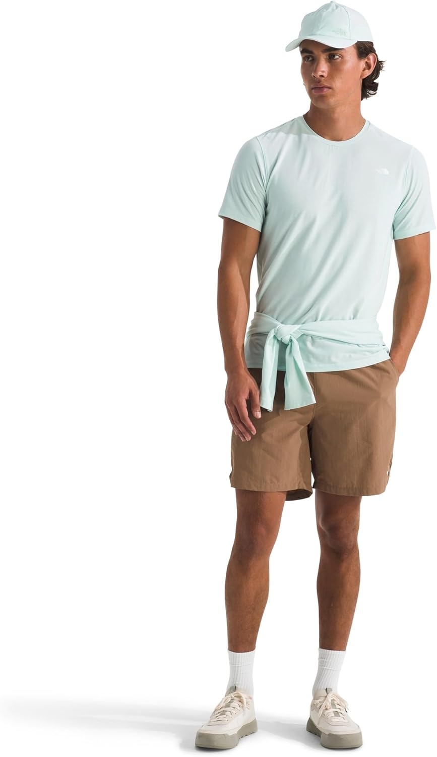 image:imageTHE NORTH FACE Mens Adventure Tee Lightweight amp Stretchy Shirt With Setin Sleeves amp Heat Transfer LogoOpal Frost