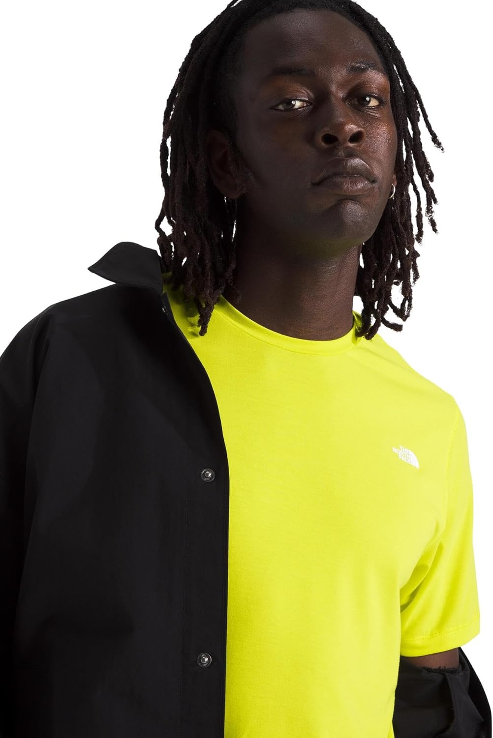 image:imageTHE NORTH FACE Mens Adventure Tee Lightweight amp Stretchy Shirt With Setin Sleeves amp Heat Transfer LogoSulphur Spring Green
