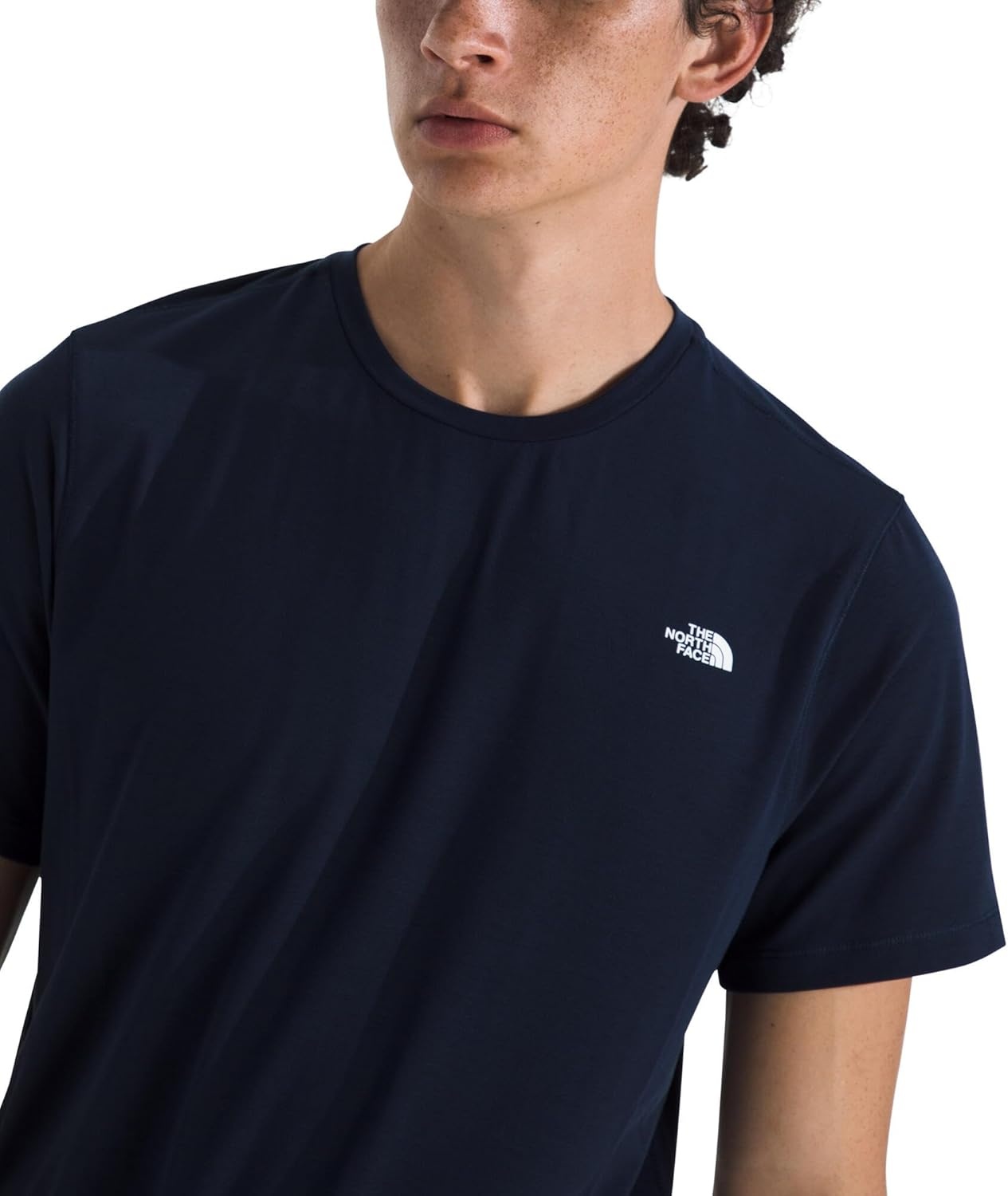 image:imageTHE NORTH FACE Mens Adventure Tee Lightweight amp Stretchy Shirt With Setin Sleeves amp Heat Transfer LogoSummit Navy