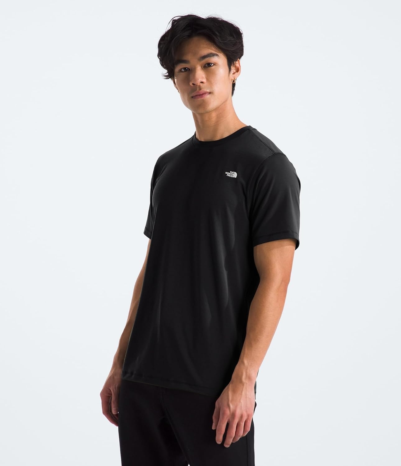 image:imageTHE NORTH FACE Mens Adventure Tee Lightweight amp Stretchy Shirt With Setin Sleeves amp Heat Transfer LogoTnf Black