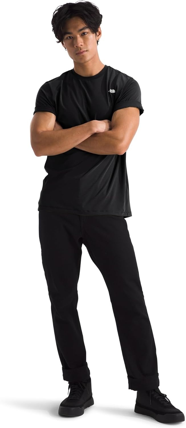 image:imageTHE NORTH FACE Mens Adventure Tee Lightweight amp Stretchy Shirt With Setin Sleeves amp Heat Transfer LogoTnf Black