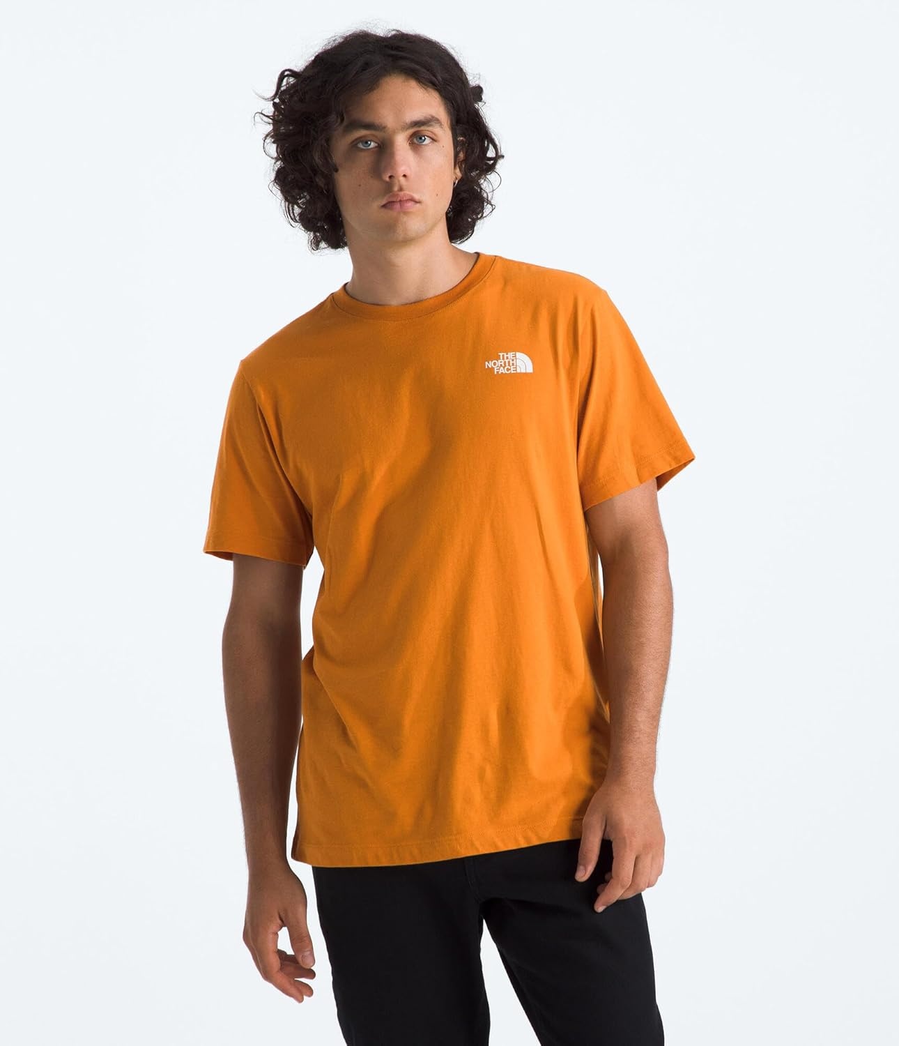 image:imageTHE NORTH FACE Mens Core Box NSE Short Sleeve Tee Branded Tshirt With a Ribbed CollarDust Orange