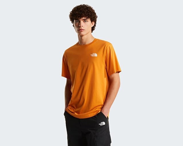 image:imageTHE NORTH FACE Mens Core Box NSE Short Sleeve Tee Branded Tshirt With a Ribbed CollarDust Orange