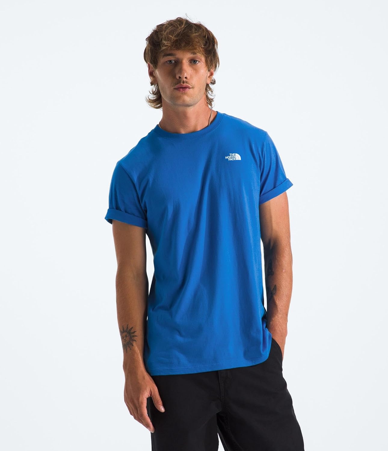 image:imageTHE NORTH FACE Mens Core Box NSE Short Sleeve Tee Branded Tshirt With a Ribbed CollarHero Blue