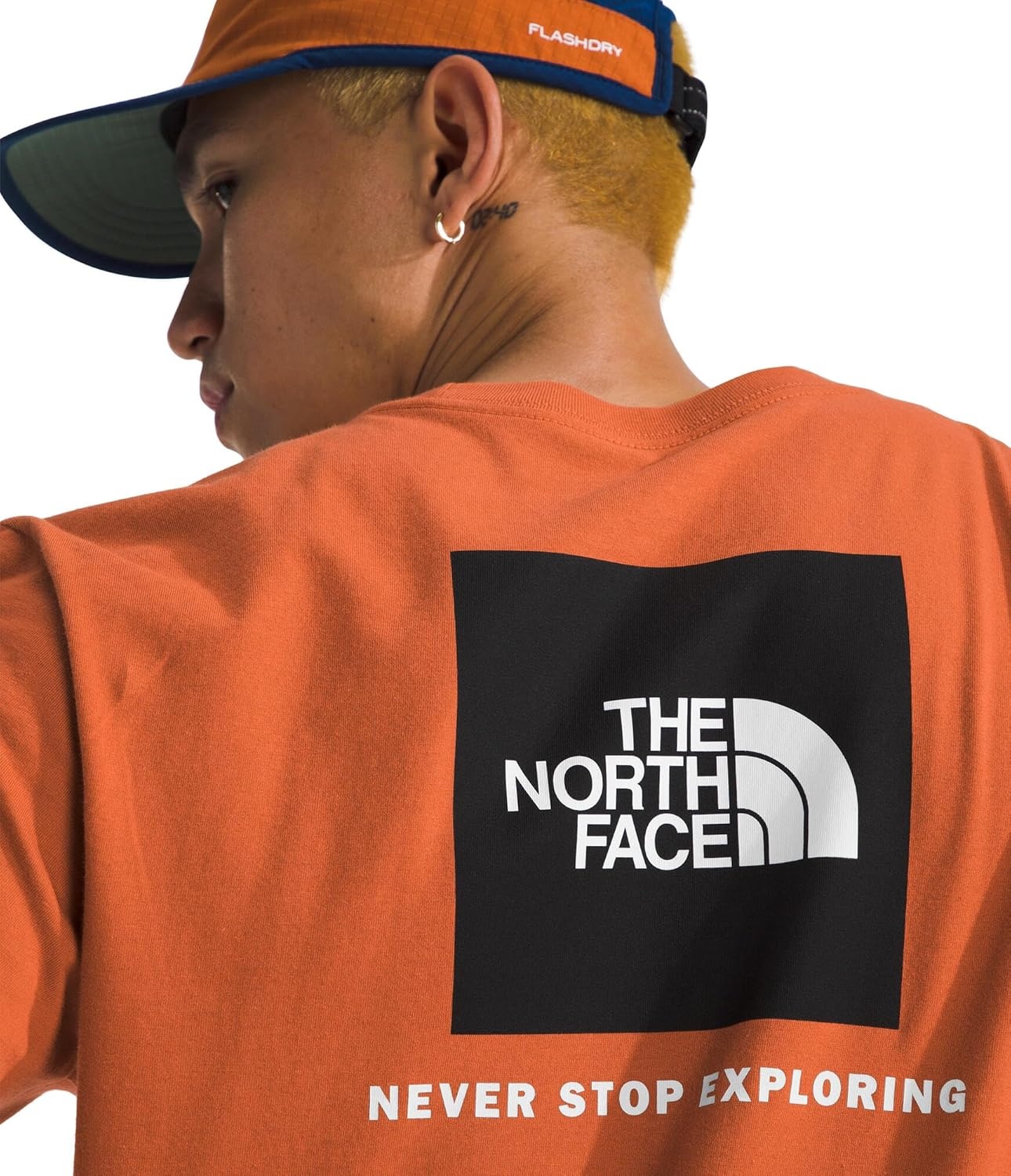 image:imageTHE NORTH FACE Mens Core Box NSE Short Sleeve Tee Branded Tshirt With a Ribbed CollarIron Bronze