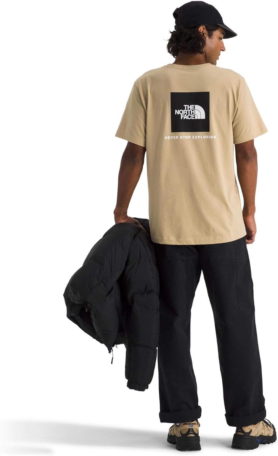 image:imageTHE NORTH FACE Mens Core Box NSE Short Sleeve Tee Branded Tshirt With a Ribbed CollarKhaki Stone