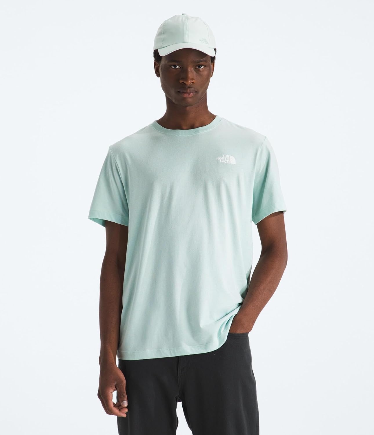 image:imageTHE NORTH FACE Mens Core Box NSE Short Sleeve Tee Branded Tshirt With a Ribbed CollarOpal Frost