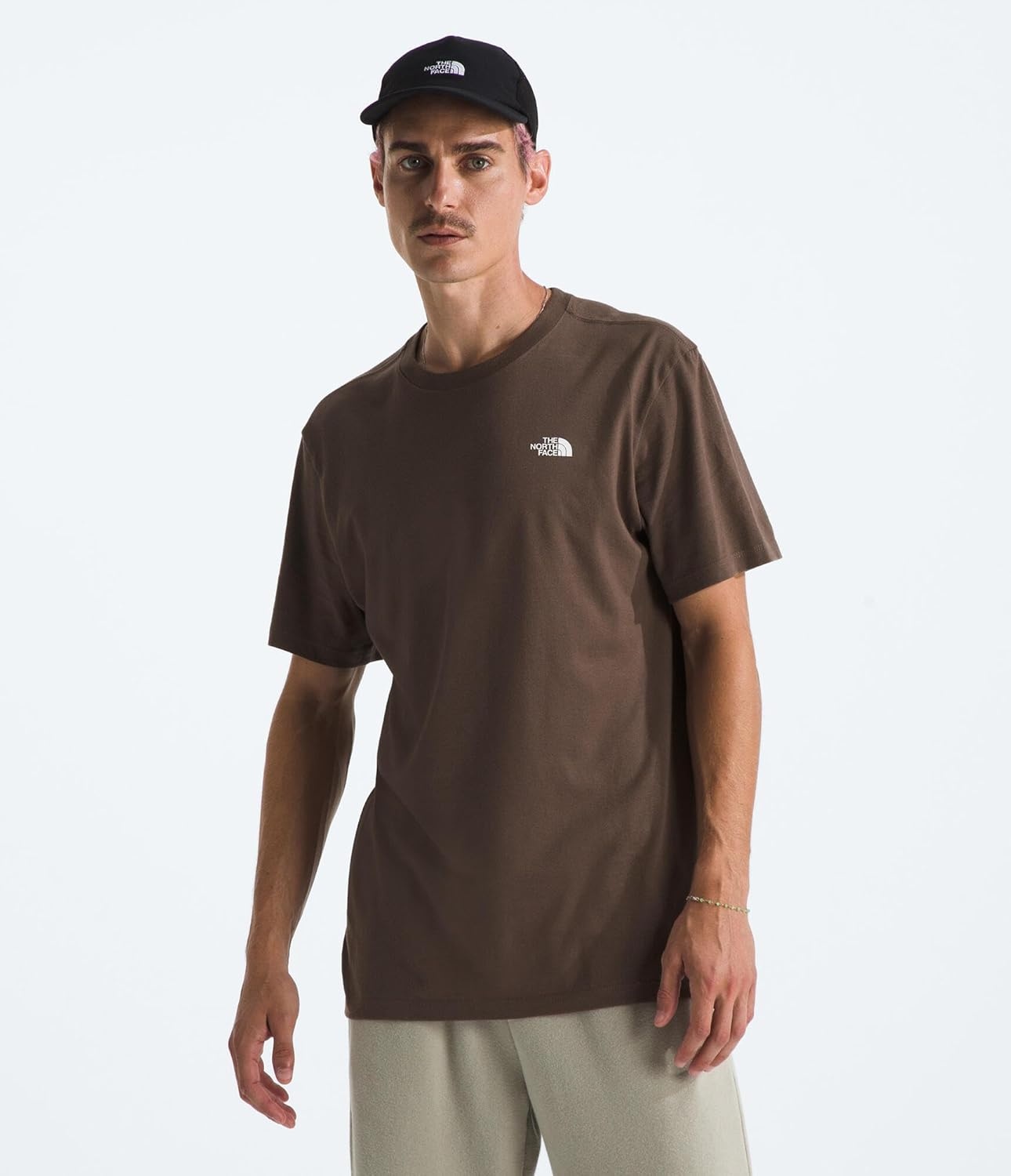 image:imageTHE NORTH FACE Mens Core Box NSE Short Sleeve Tee Branded Tshirt With a Ribbed CollarSmokey Brown