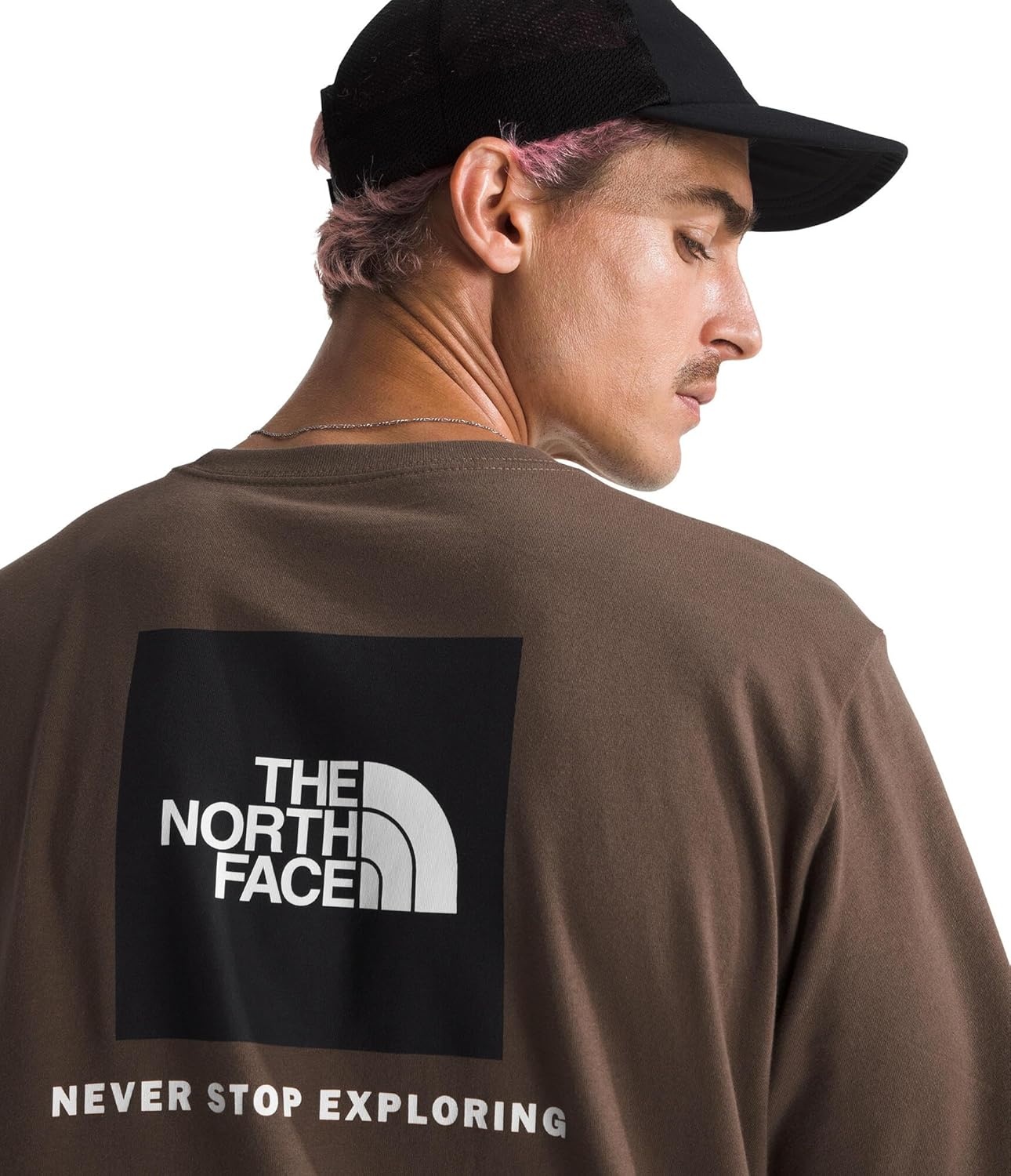 image:imageTHE NORTH FACE Mens Core Box NSE Short Sleeve Tee Branded Tshirt With a Ribbed CollarSmokey Brown
