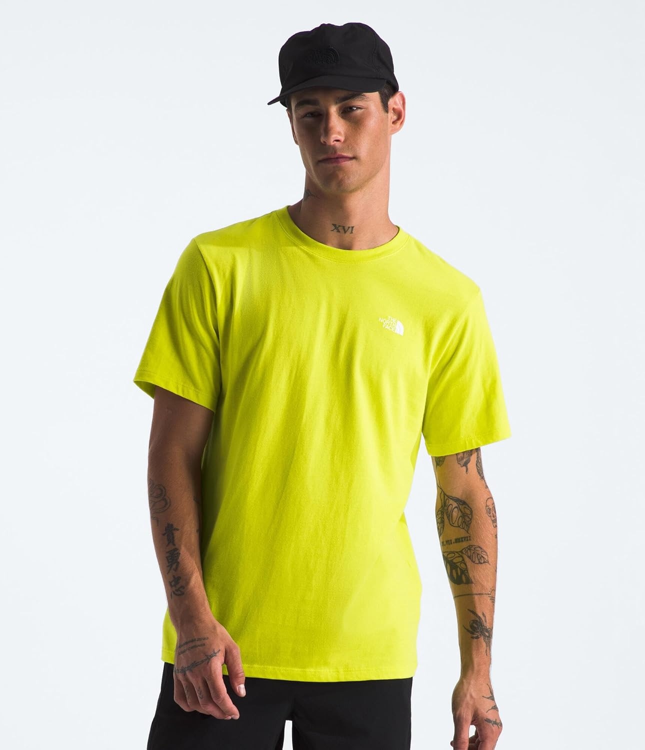 image:imageTHE NORTH FACE Mens Core Box NSE Short Sleeve Tee Branded Tshirt With a Ribbed CollarSulphur Spring Green