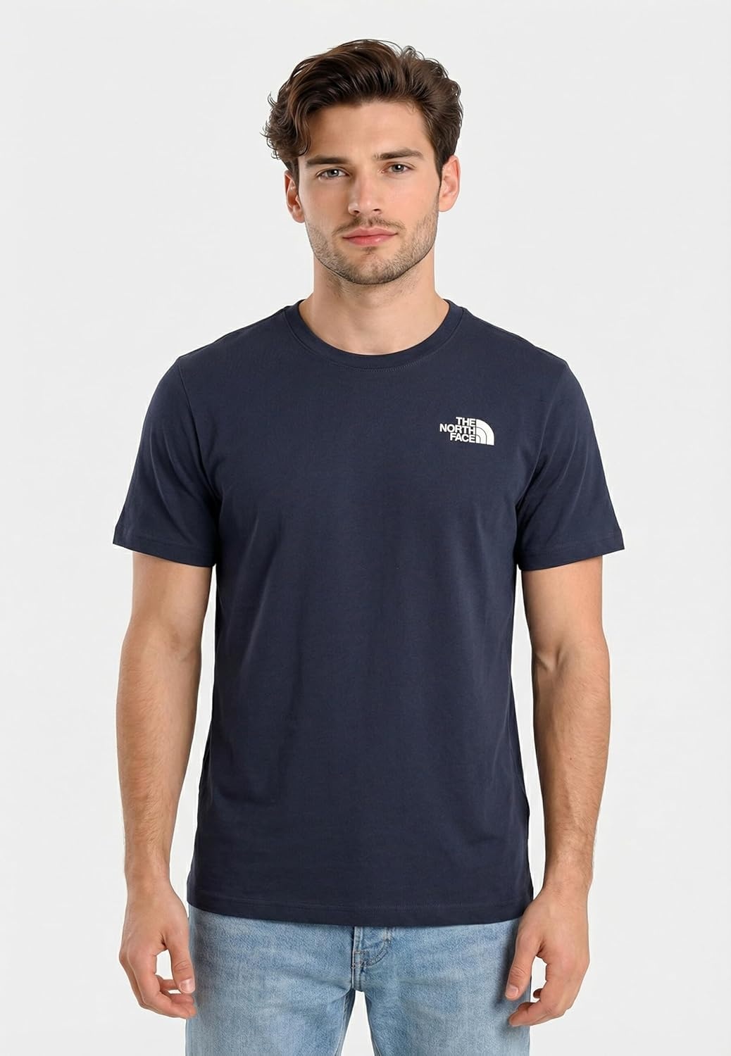 image:imageTHE NORTH FACE Mens Core Box NSE Short Sleeve Tee Branded Tshirt With a Ribbed CollarSummit Navy