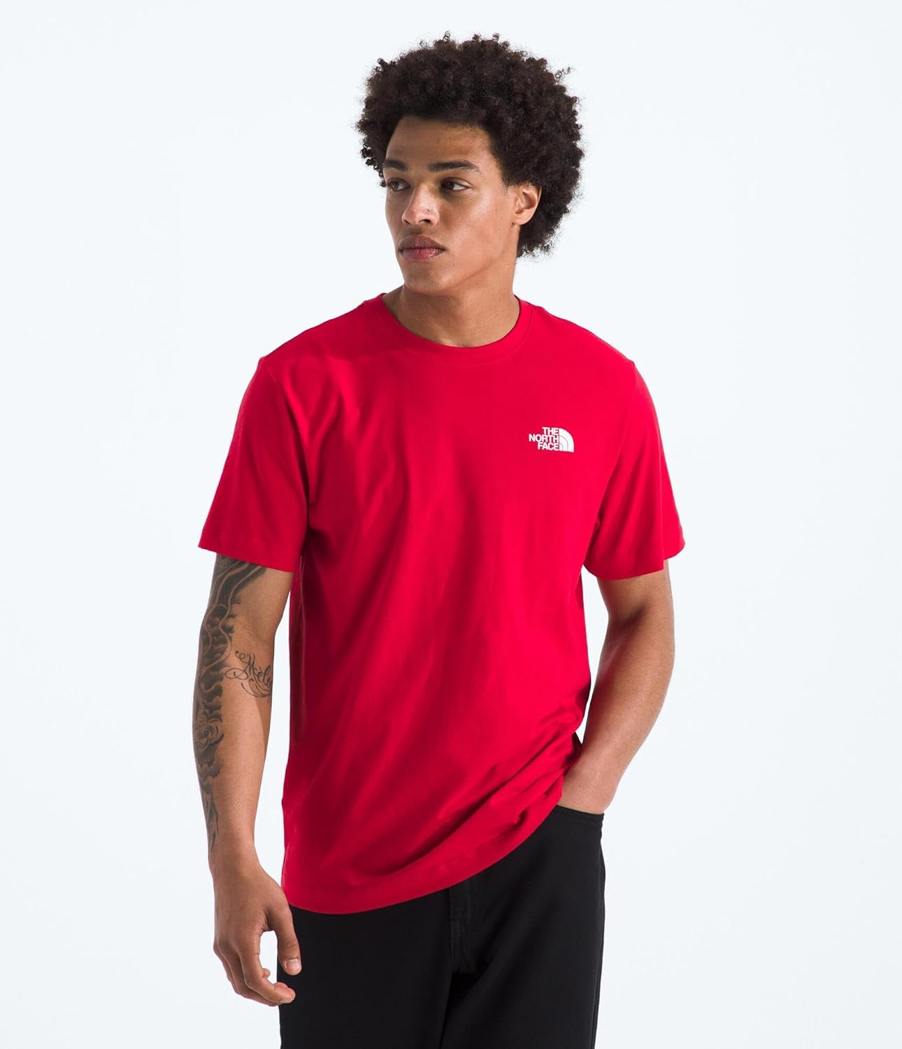 image:imageTHE NORTH FACE Mens Core Box NSE Short Sleeve Tee Branded Tshirt With a Ribbed CollarTnf Red