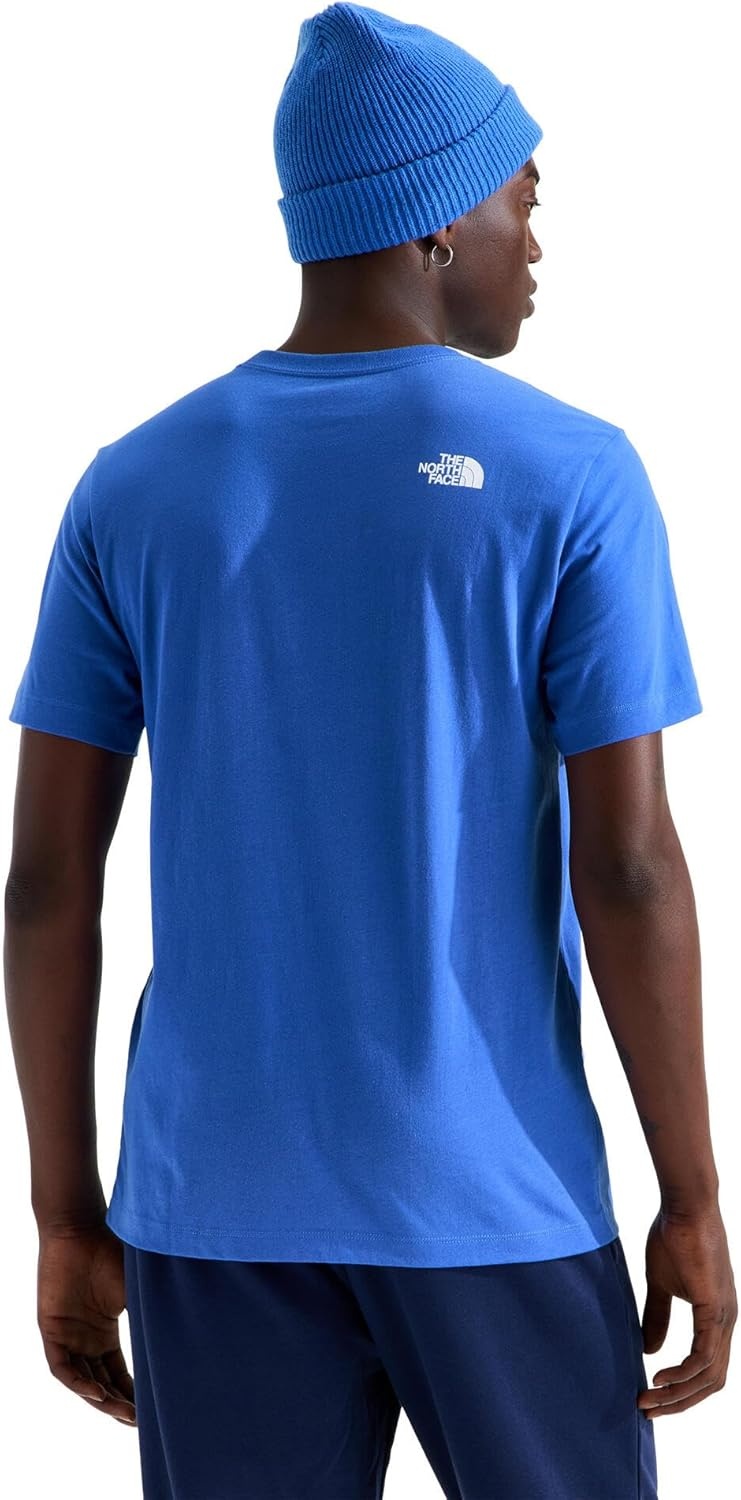 image:imageTHE NORTH FACE Mens Core Half Dome Shortsleeve Tee Regular Fit Cotton Shirt With Graphic Design amp Ribbed CollarActive Blue