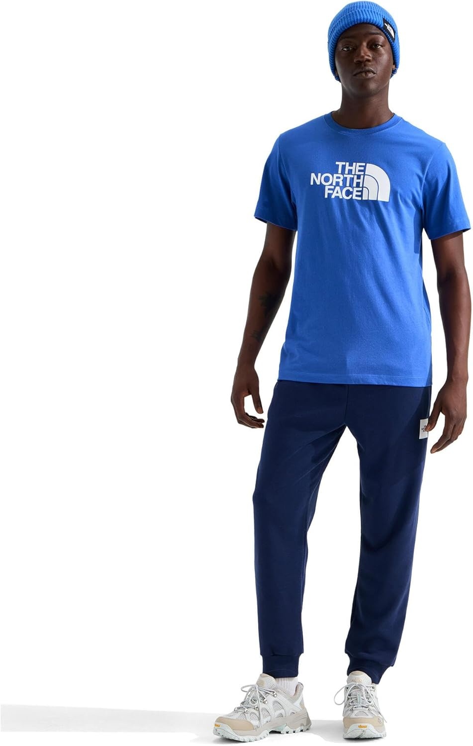 image:imageTHE NORTH FACE Mens Core Half Dome Shortsleeve Tee Regular Fit Cotton Shirt With Graphic Design amp Ribbed CollarActive Blue