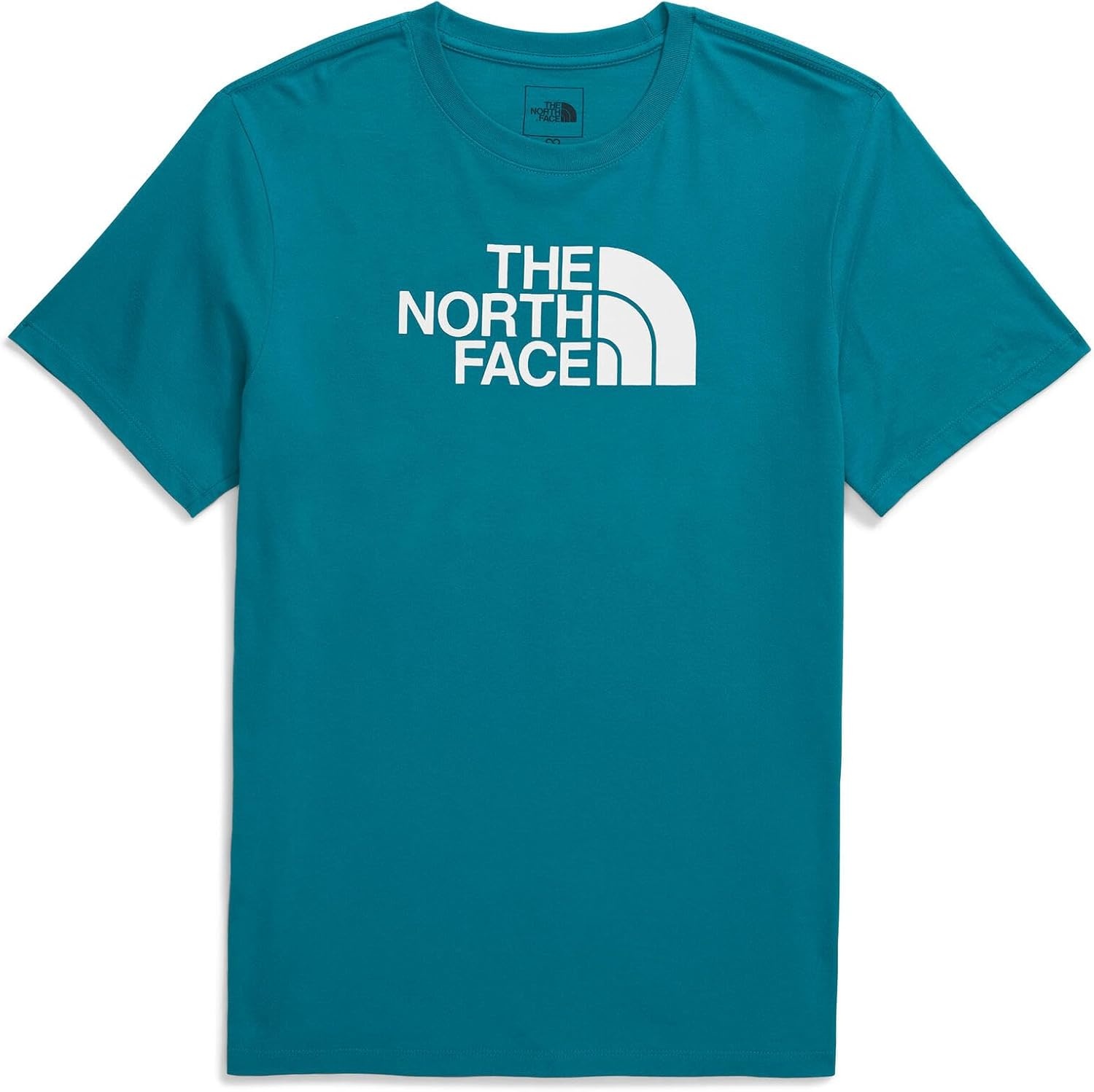 image:imageTHE NORTH FACE Mens Core Half Dome Shortsleeve Tee Regular Fit Cotton Shirt With Graphic Design amp Ribbed CollarDigital SteelTnf White