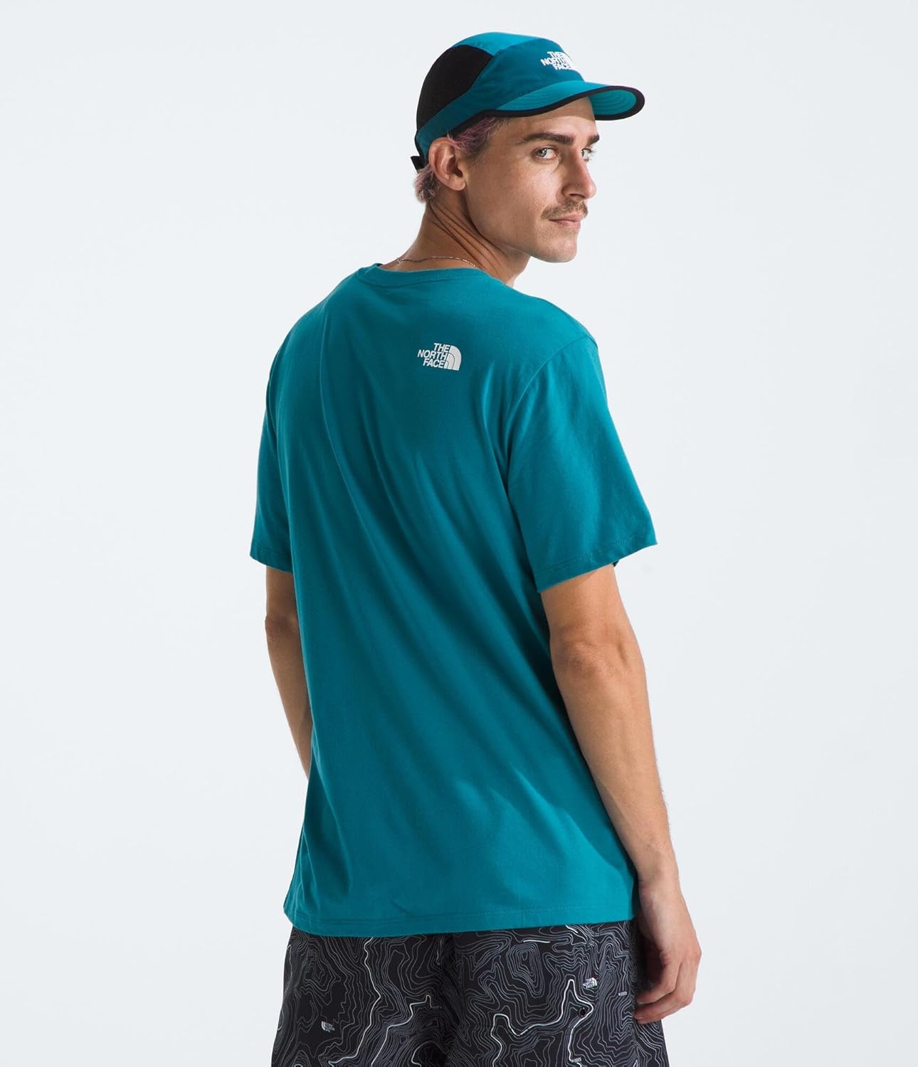 image:imageTHE NORTH FACE Mens Core Half Dome Shortsleeve Tee Regular Fit Cotton Shirt With Graphic Design amp Ribbed CollarDigital SteelTnf White
