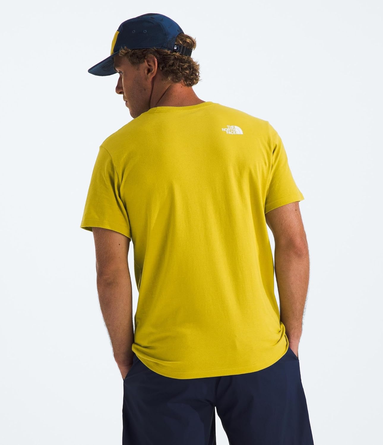 image:imageTHE NORTH FACE Mens Core Half Dome Shortsleeve Tee Regular Fit Cotton Shirt With Graphic Design amp Ribbed CollarDijon YellowTnf White
