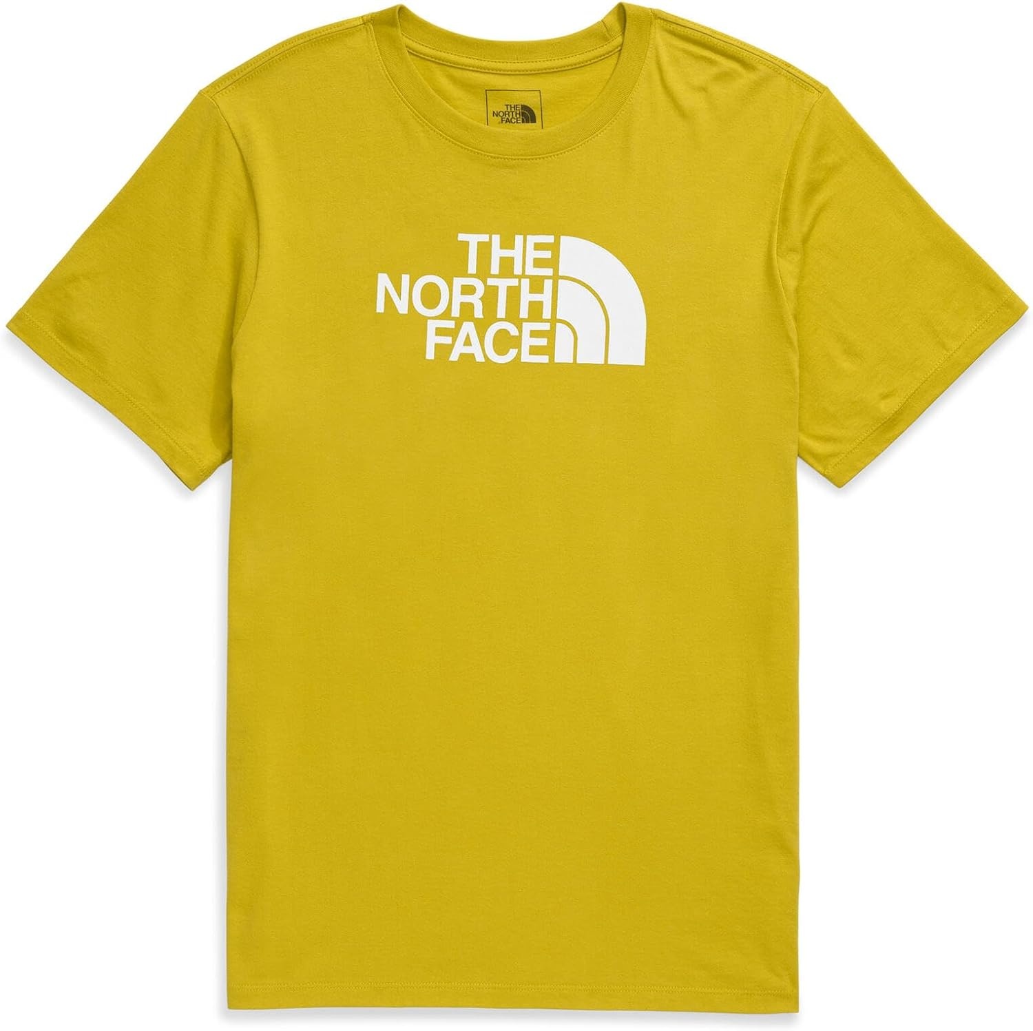image:imageTHE NORTH FACE Mens Core Half Dome Shortsleeve Tee Regular Fit Cotton Shirt With Graphic Design amp Ribbed CollarDijon YellowTnf White
