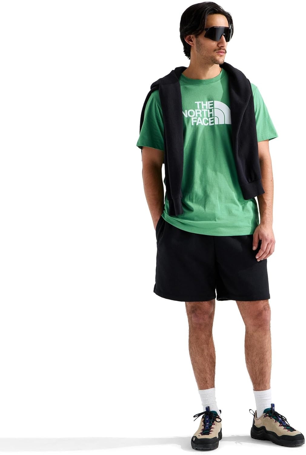 image:imageTHE NORTH FACE Mens Core Half Dome Shortsleeve Tee Regular Fit Cotton Shirt With Graphic Design amp Ribbed CollarDimmed Algae