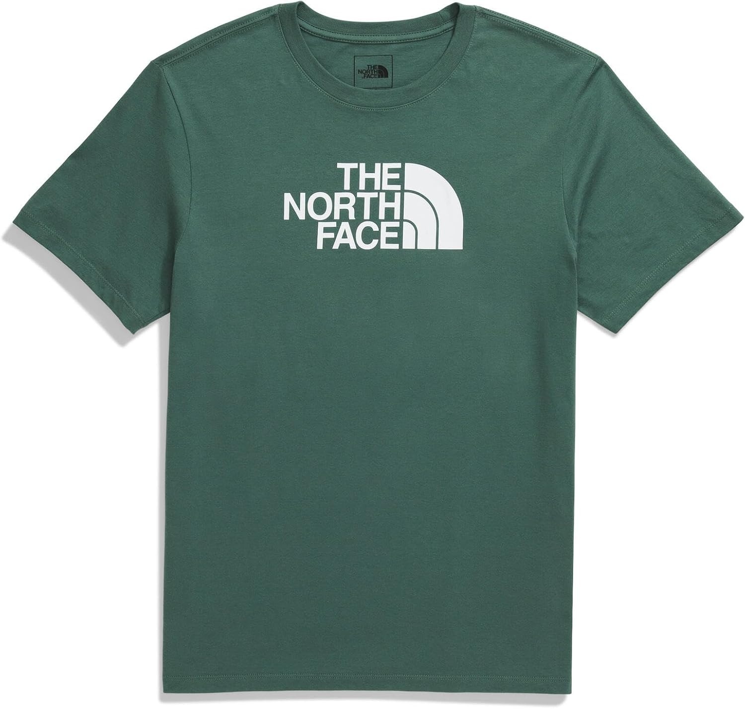 image:imageTHE NORTH FACE Mens Core Half Dome Shortsleeve Tee Regular Fit Cotton Shirt With Graphic Design amp Ribbed CollarDuck GreenTnf White