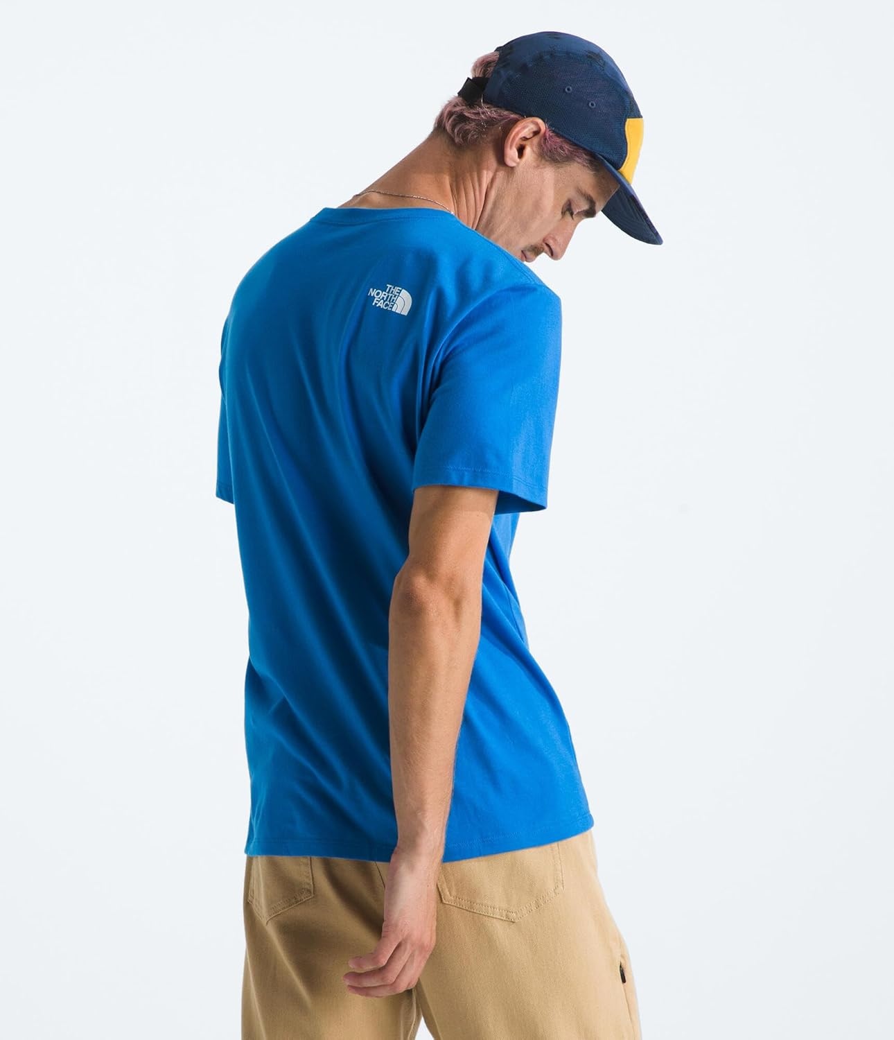 image:imageTHE NORTH FACE Mens Core Half Dome Shortsleeve Tee Regular Fit Cotton Shirt With Graphic Design amp Ribbed CollarHero BlueTnf White