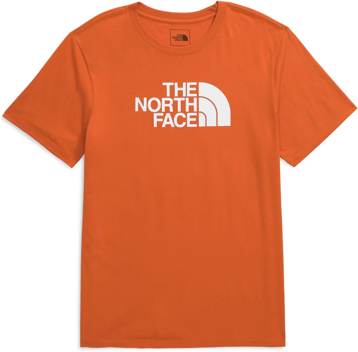 image:imageTHE NORTH FACE Mens Core Half Dome Shortsleeve Tee Regular Fit Cotton Shirt With Graphic Design amp Ribbed CollarIron BronzeTnf White