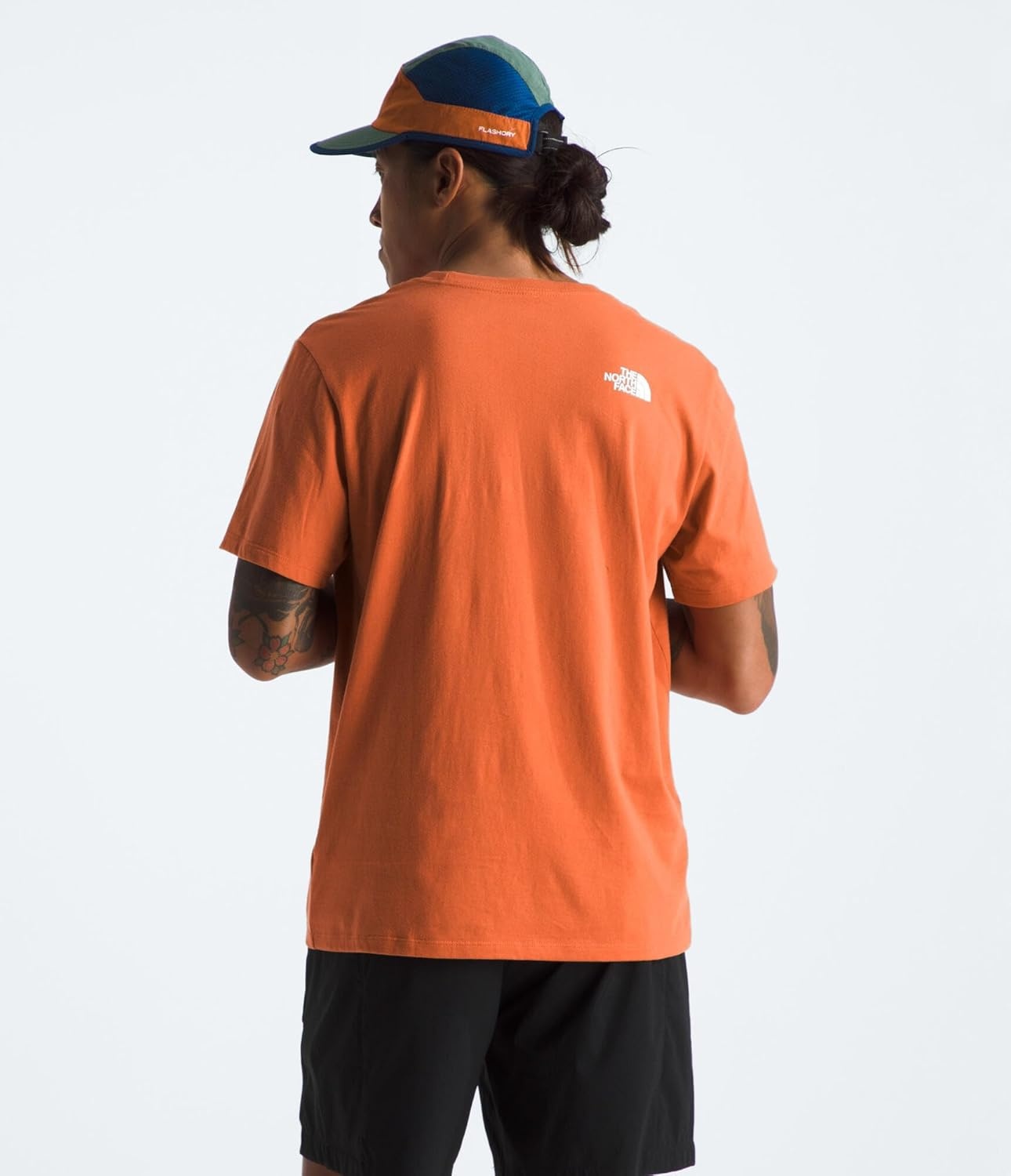 image:imageTHE NORTH FACE Mens Core Half Dome Shortsleeve Tee Regular Fit Cotton Shirt With Graphic Design amp Ribbed CollarIron BronzeTnf White
