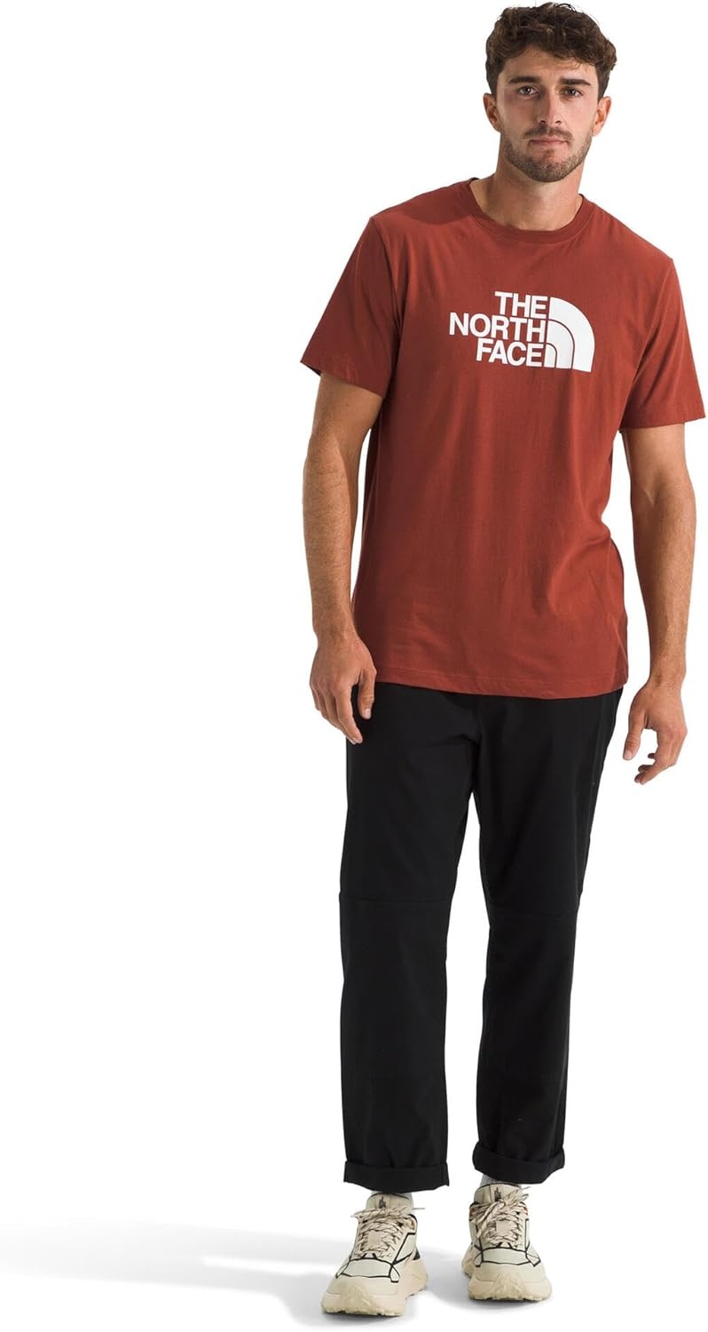 image:imageTHE NORTH FACE Mens Core Half Dome Shortsleeve Tee Regular Fit Cotton Shirt With Graphic Design amp Ribbed CollarIron Clay
