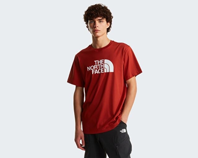 image:imageTHE NORTH FACE Mens Core Half Dome Shortsleeve Tee Regular Fit Cotton Shirt With Graphic Design amp Ribbed CollarIron Clay