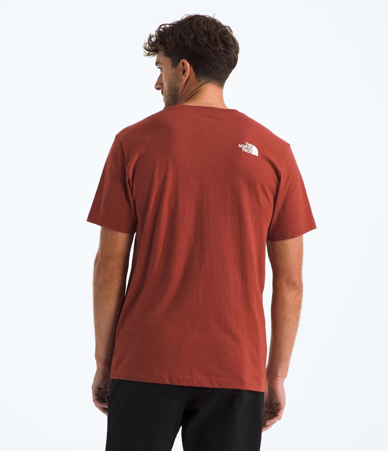 image:imageTHE NORTH FACE Mens Core Half Dome Shortsleeve Tee Regular Fit Cotton Shirt With Graphic Design amp Ribbed CollarIron Clay