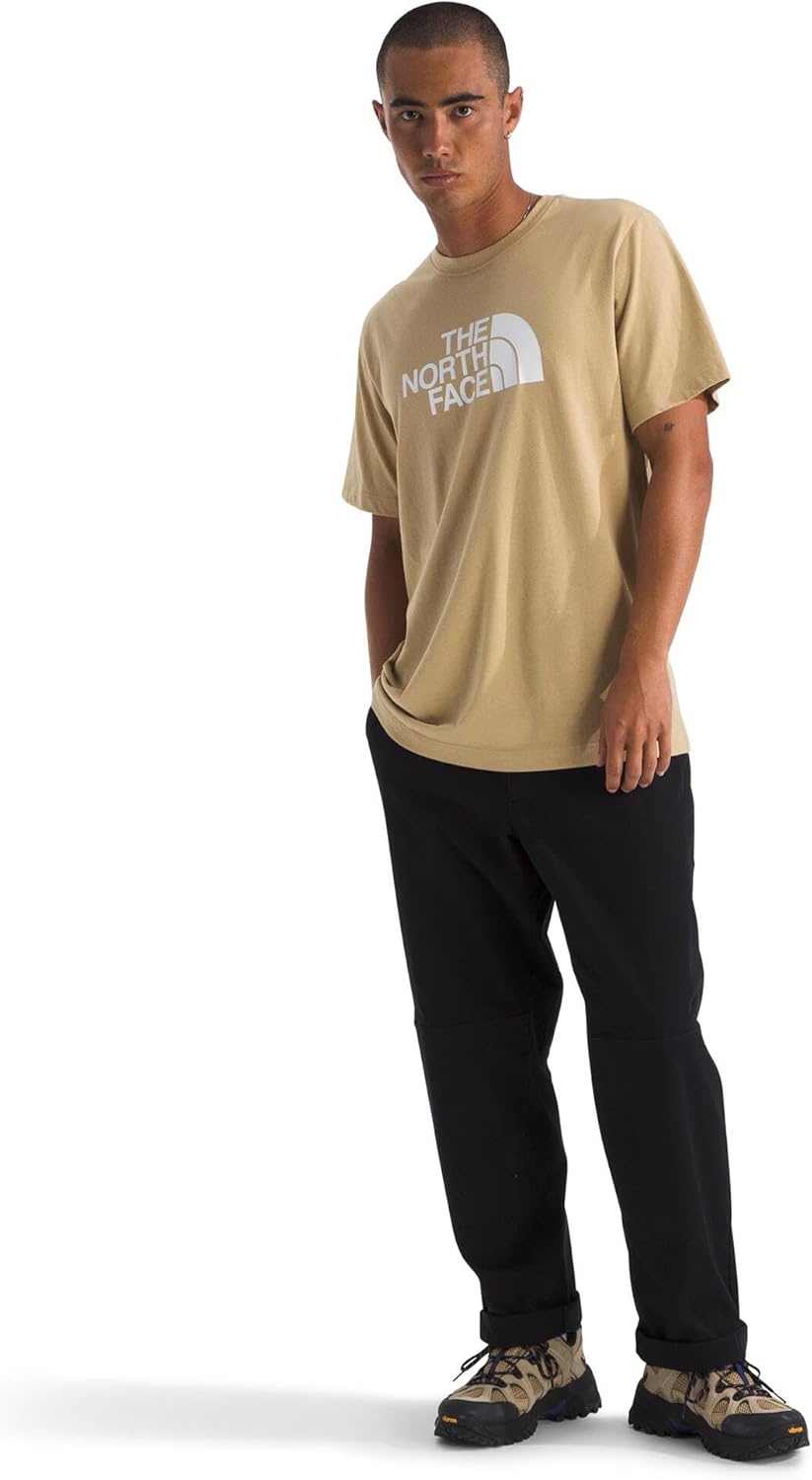 image:imageTHE NORTH FACE Mens Core Half Dome Shortsleeve Tee Regular Fit Cotton Shirt With Graphic Design amp Ribbed CollarKhaki Stone