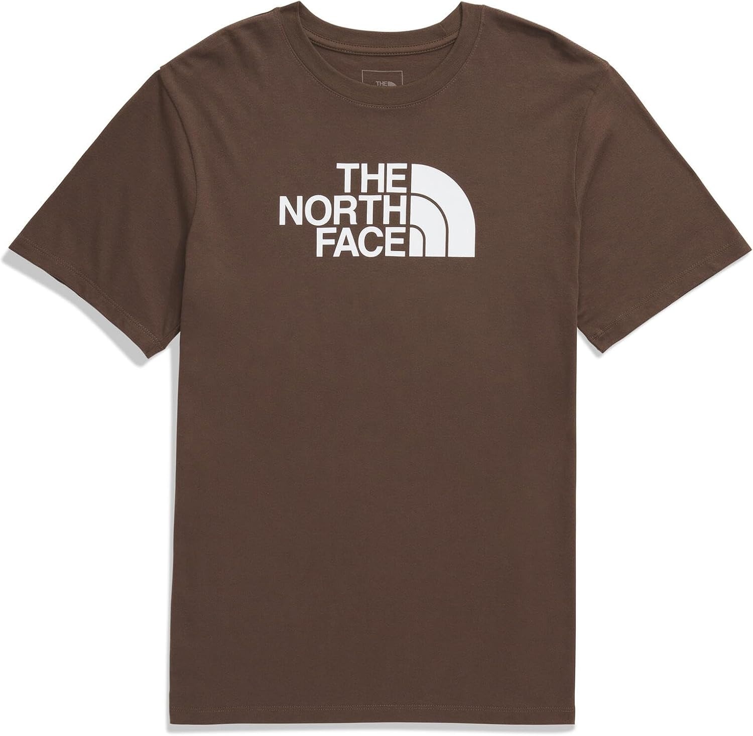 image:imageTHE NORTH FACE Mens Core Half Dome Shortsleeve Tee Regular Fit Cotton Shirt With Graphic Design amp Ribbed CollarSmokey BrownTnf White
