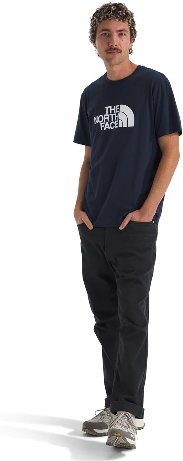 image:imageTHE NORTH FACE Mens Core Half Dome Shortsleeve Tee Regular Fit Cotton Shirt With Graphic Design amp Ribbed CollarSummit NavyTnf White